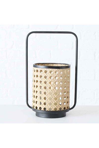 Homelux Lanterna decorativa venus, 20x34 cm, metal, negru/bej