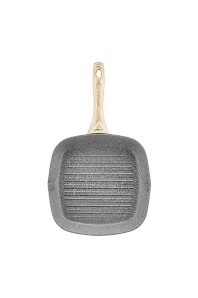 Homelux Tigaie pentru gratar, Aluminiu, acoperit cu efect de piatra, 28 Cm, gri, Kenya