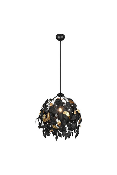 Homelux Lampă Leavy, d 38 cm, h 150 cm, e27, 28 w, metal/plastic, negru/auriu