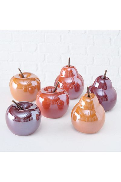 Homelux Pear decoration, 10x10x15 cm, porcelain, red