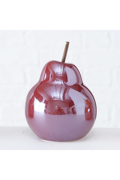 Homelux Pear decoration, 10x10x15 cm, porcelain, dark red