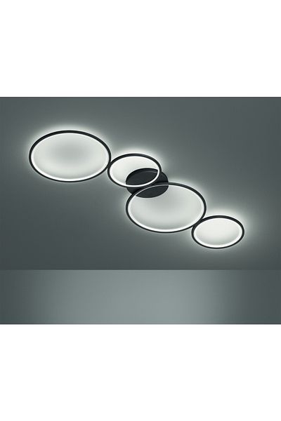 Homelux Ceiling Light Rondo, 97x34 Cm, 1 X Smd Led, 37 W, 3300 Lm, 3000 K, Metal, Matte Black