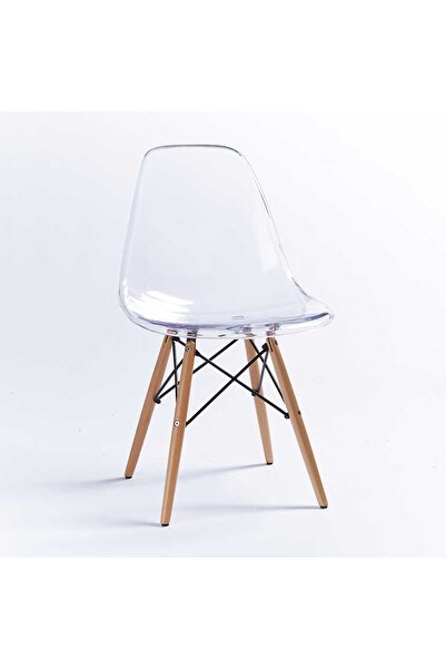 Homelux Scaun de gheata transparent, polipropilena, picioare din lemn