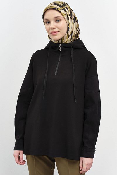 Tuğba Sweat negru tricotat