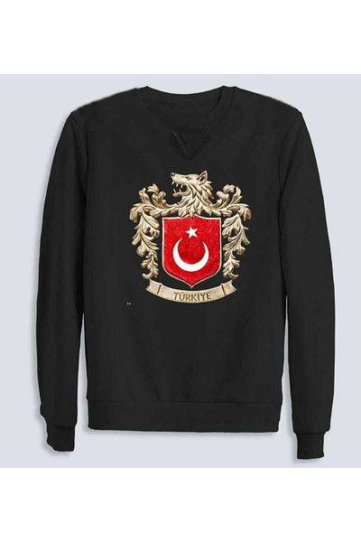 FULL TOLERANCE Памучен суитшърт с щампа на сив вълк GREAT Türkiye