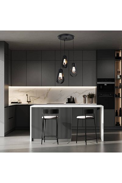 Homelux Elias pendulum 3 arms, 3xe27, 60 w, black