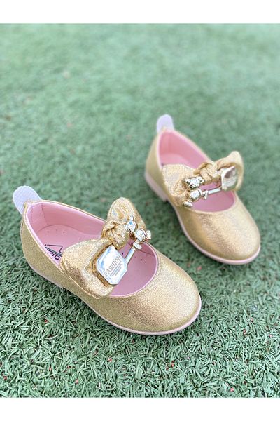 NS Little Girl's Ballerinas with Bow and Teddy Bear Detail