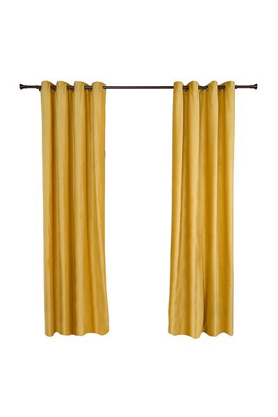 Homelux Drapes Set 2 Pcs X 140x270 Cm, Velvet, Yellow