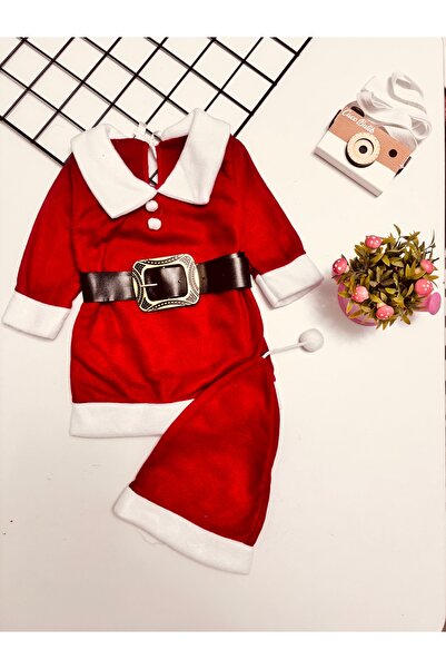 cacobutik طفلة عيد الميلاد فستان عيد الميلاد قبعة حزام مجموعة