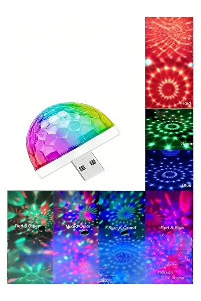 Dream Plus Disko Topu Müziğe ve Sese Duyarlı Usb Girişli Araç İçi Mini Disko Topu Parti Mini Led Lamba 4w