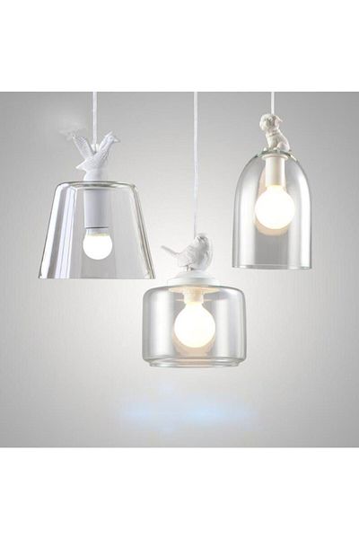 Homelux Pendulum puppy, 16x16x35 cm, e27, 40 w, glass, /white