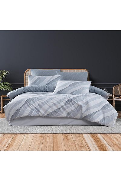 Homelux Lenil Home Lenjerie de pat pentru 2 persoane, 100% bumbac Ranforce, albastru