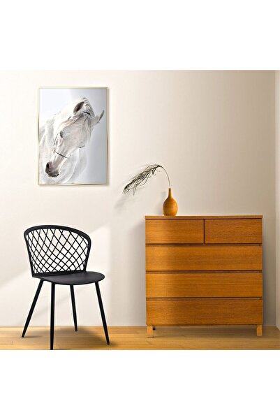 Homelux Scaun Cria negru, polipropilena, picioare metalice