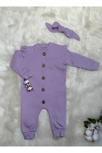 Yollo Kids Kız Bebek Fiyonklu Bandanalı Tulum