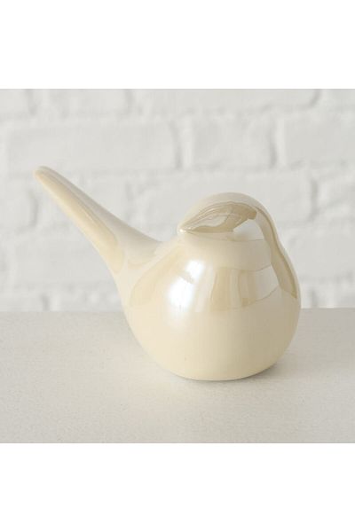 Homelux Decor pasăre, 16x7x8 cm, porțelan, crem