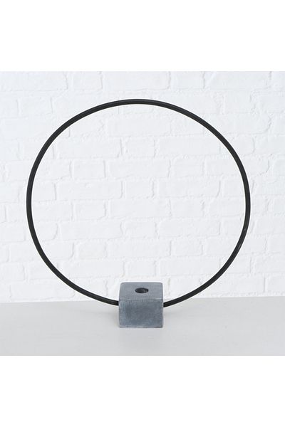 Homelux Cerc suport lumanari, 38x7x38 cm, metal, negru/gri