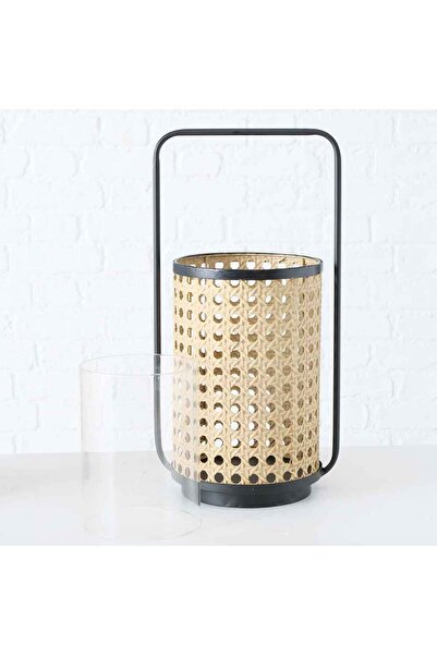 Homelux Decorative lantern venus, 22x44 cm, metal, black/beige