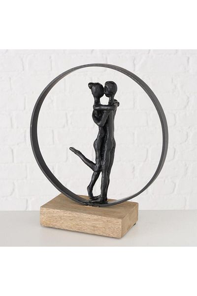 Homelux Decor Lovers, 25x9x26 cm, metal/lemn, negru/maro