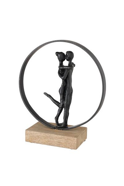 Homelux Decor Lovers, 25x9x26 cm, metal/lemn, negru/maro