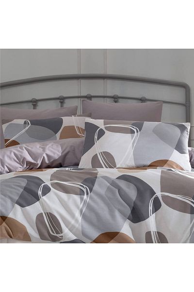 Homelux Pandora Home 2 Person Bedding, 100% Ranforce Cotton, Beige, White