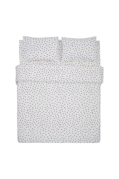 Homelux Lenjerie de pat Dots 2 persoane, 100% bumbac, 132 Ts, sistem de inchidere cu nasturi, alb/negru