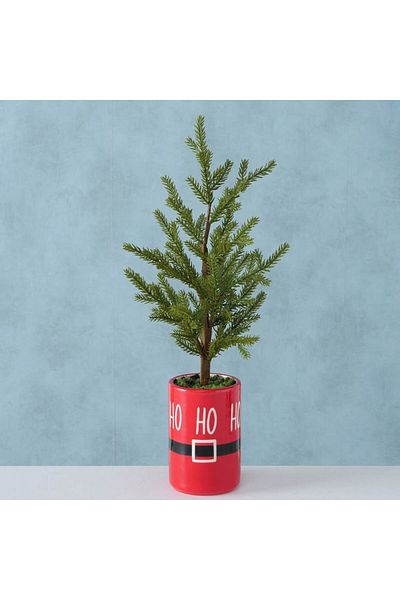 Homelux Mini brad in ghiveci din ceramica 16x16x40 cm, rosu/verde/negru/alb