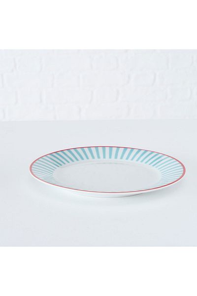 Homelux Farfurie din portelan, Desert, Alb/albastru/rosu, 19 Cm, Model 1