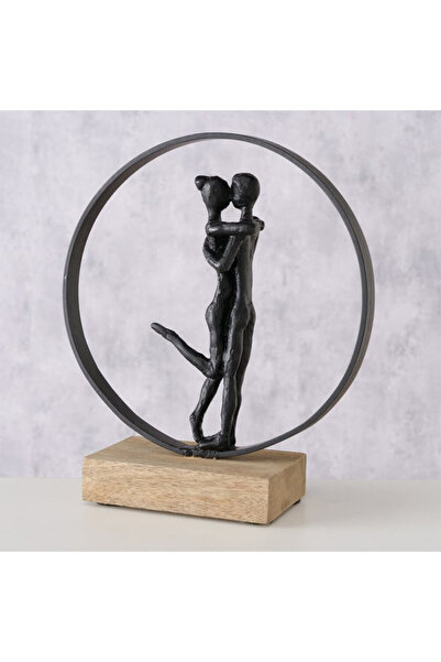 Homelux Lovers decoration, 25x9x26 cm, metal/wood, black/brown