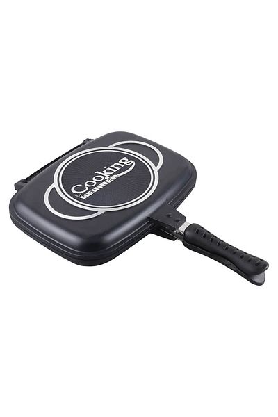 Homelux Tigaie Grill Rectangular Dubla Heinner, Aluminiu, Negru, 32 Cm
