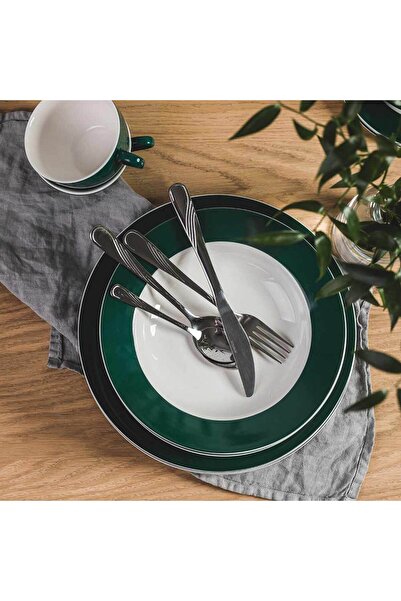 Homelux Porcelain Plate, Silver, Green/white, 27 Cm, Aura G