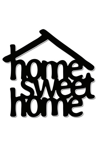 Homelux Decor 3d de perete, 40x40 cm, home sweet home, negru