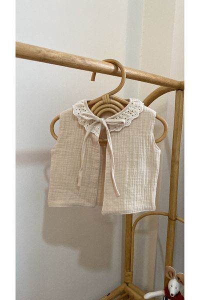 Lolidenss Beige Muslin Vest