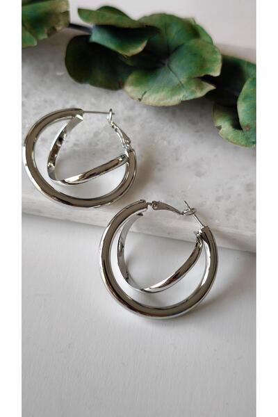 VOBEEYKU Medium size double appearance hoop earrings