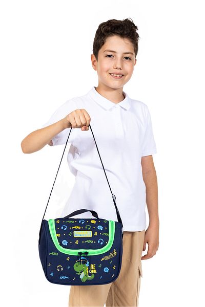 Necati Çanta Dinosaur Patterned Single Compartment Lunch Box with Filaming