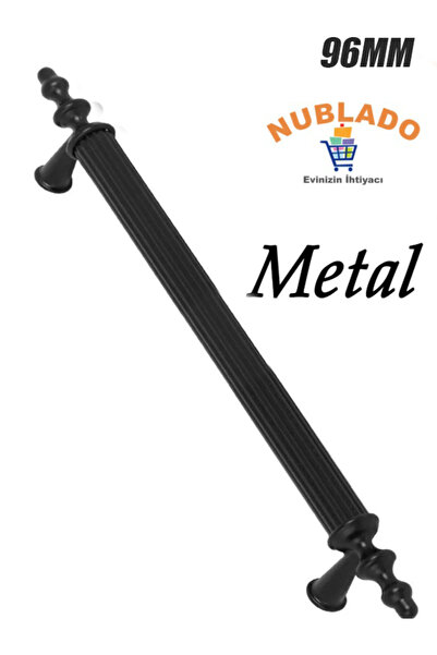 NUBLADO Ovacık(96 MM - 9.6 CM) Metal Mat Siyah Mobilya Mutfak Çekmece Dolap D...