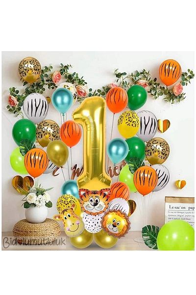BİDOLUMUTLULUK Safari Themed Balloon Birthday Concept