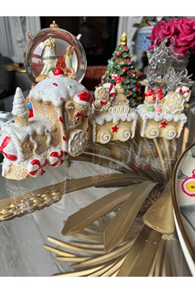 Hatice sakallı design Yılbaşı masa süsü  yeniyıl  süsü noel treni el yapımı r...