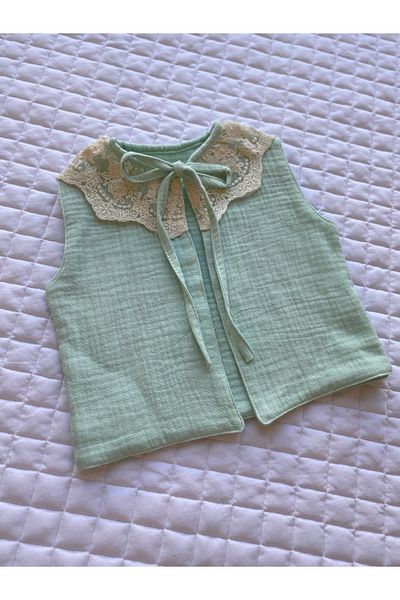 Lolidenss Water Green Muslin Vest