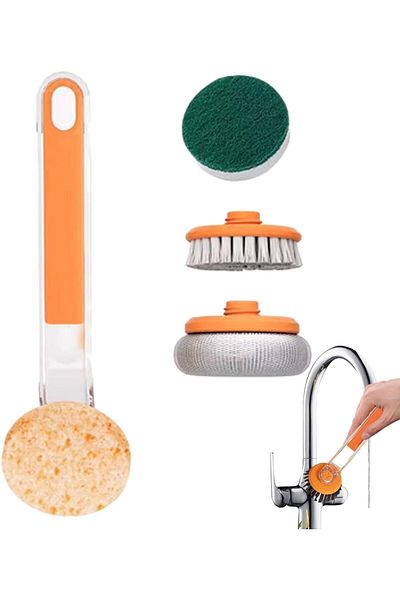 ARVALE 5 Piece Kitchen Dish Cleaning Set - Dish Sponge, Wire, Brush and Scraper in One