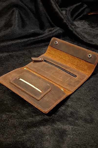 MAT Deri Tütün Kesesi Tütün Çantası Taba Hakiki Deri Elde Ve Cepte Kolay Taşınabilir Tütünlük