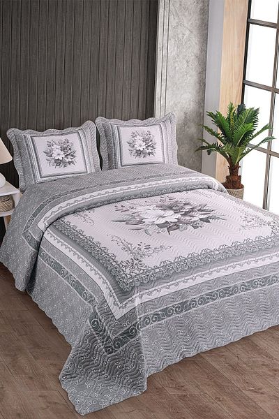 ŞENER HOME Coverlet Beste Gray Double Quilted Bedspread