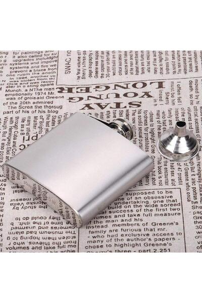 PERLOTUS 5 Oz 150 Cc Pocket Type Steel Cognac Whiskey Drink Flask with Screw Lid (INCLUDING FUNNEL)