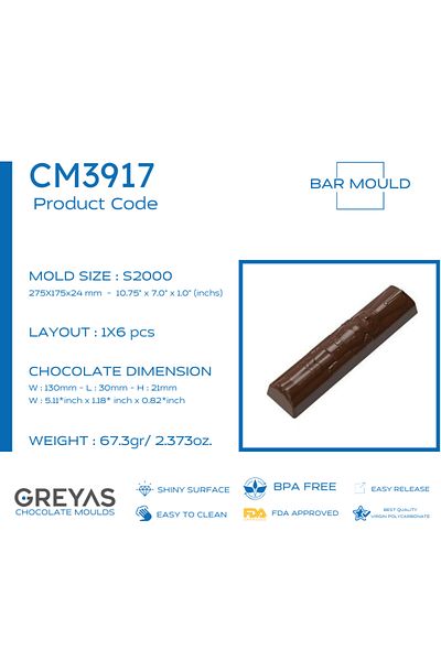 Greyas Cm 3917 Polycarbonate Chocolate Mold