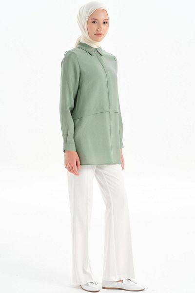 Tuğba Mint Color Aller Detailed Shirt