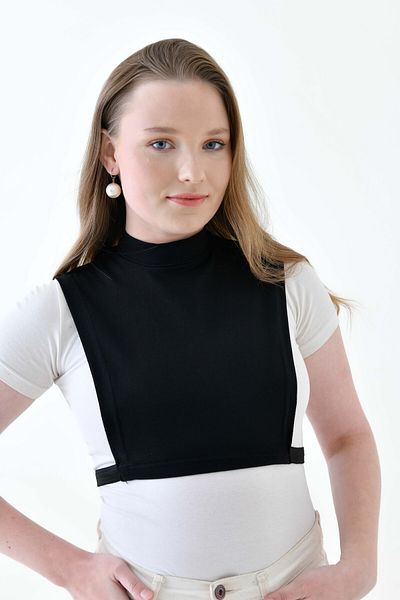 mirach Stretchy Lycra Plus Size Body T-shirt - Μισό ζιβάγκο, Αμάνικο, Αναπνεύσιμο Ελαστικό
