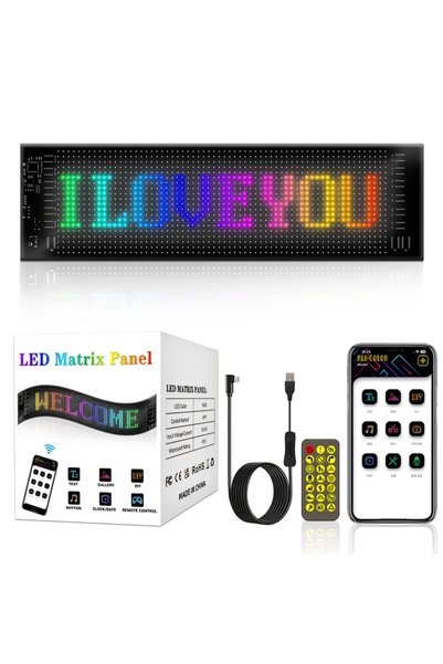 beemen Matrix Esnek Panel Led Cama Yapışır Uygulama İle Kontrol Dijital Tabela Kayar Led 60CM