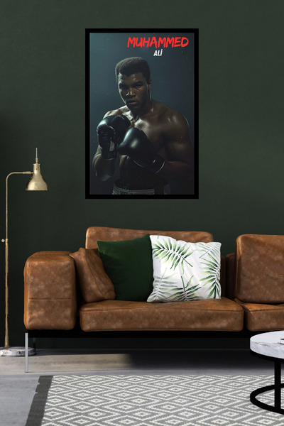 Wonassa Muhammed Ali Serisi Çerçeve Görünümlü Ahşap Tablolar