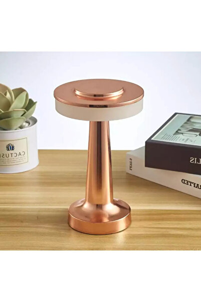 Protonust Dekoratif Metal  Kablosuz Masa Lambası Ledli Dokunmatik Şarjlı Dim ...