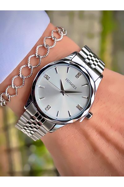 Homies Women Wristwatch Metal Band Waterproof Silver Color