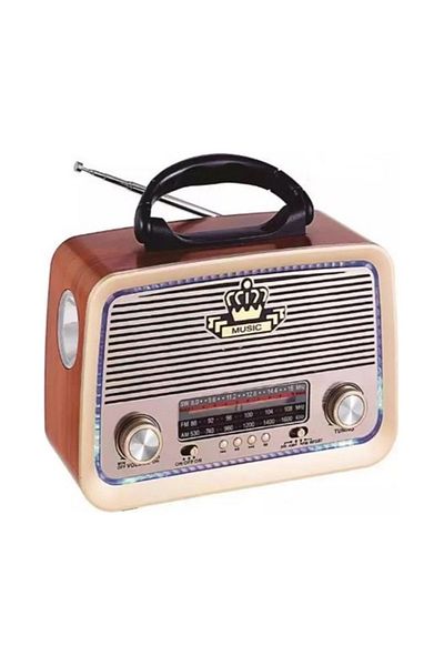 Primo Plus راديو محمول FM - AM - SW ذهبي/بني/أسود بلوتوث صوت محمول بطاقة TF قرص فلاش USB